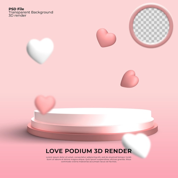 podium 3d model Pink Color