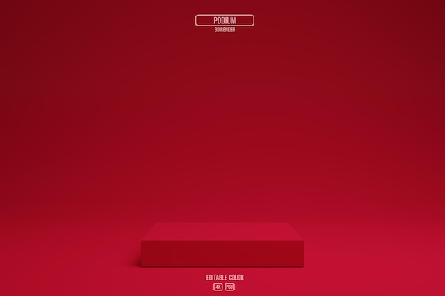 Podium Background Minimal Red Scene Geometric 3d Platform