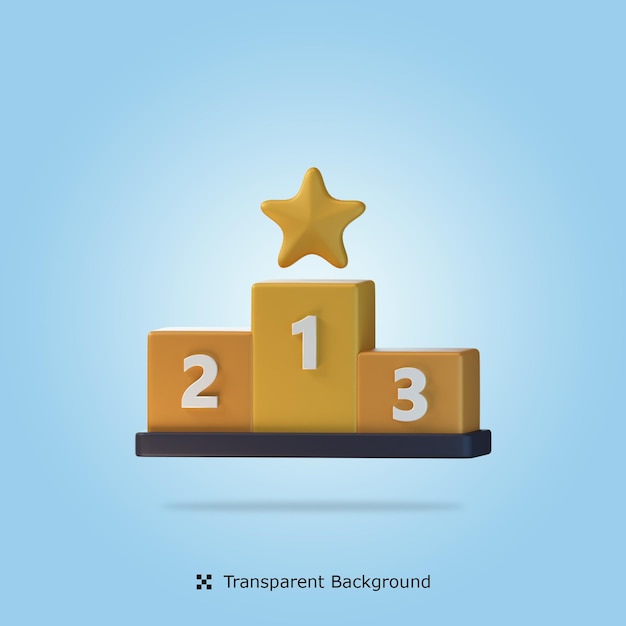 Podium Champion 3d icon illustration