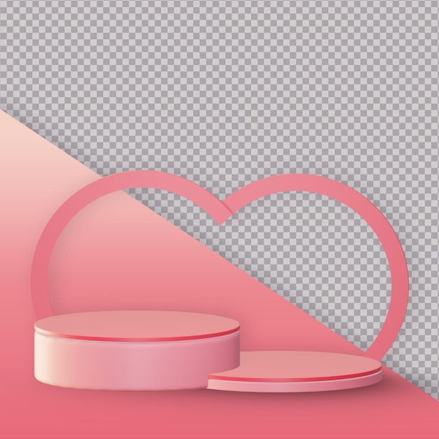 podium love 3d isolated rendering illustration