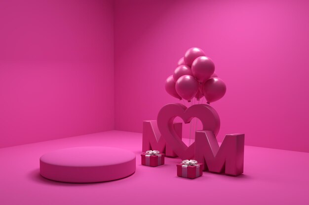 podium Mother s day 3d rendering