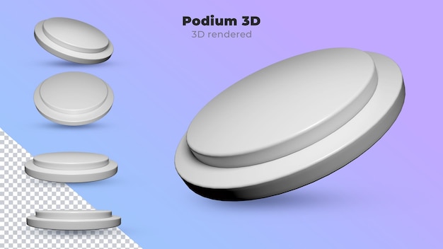 Podium set minimal design in 3d rendering isolated