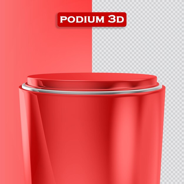 Podium transparent 3d Rendering