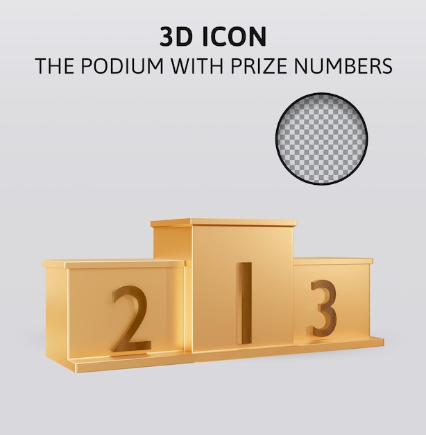 the podium with prize numbers 3d rendering illustration