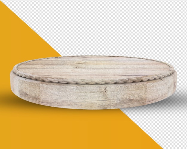 Podium wood rounded in 3d render realistic