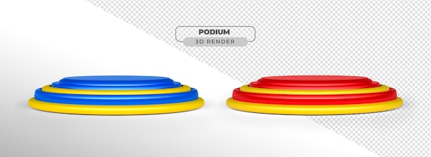 Podiums in 3d render realistic transparent background