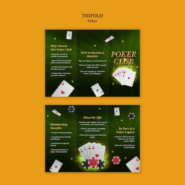 Poker template design