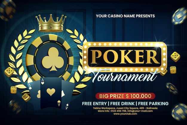 Poker Tournament for Social Media Post or Flyer Template