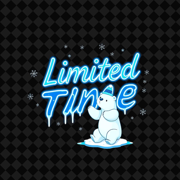 a polar bear on a snowboard with the words quot infinite time of 1 2 0 quot on it