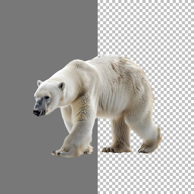 Polar Bear walking Isolated on transparent background