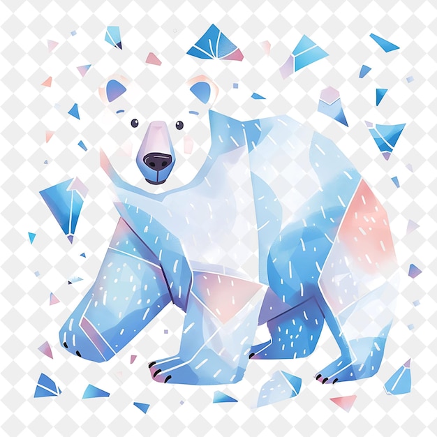 PSD a polar bear with many triangles on it