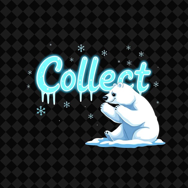 PSD a polar bear with the word collect on it