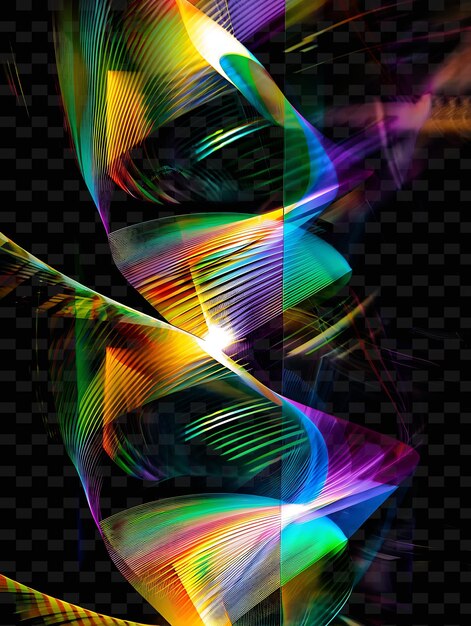 PSD polarized light with aligned waves filtered radiant evoking png neon light effect design