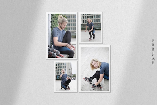 Polaroid photo frame mockup with shadow overlay