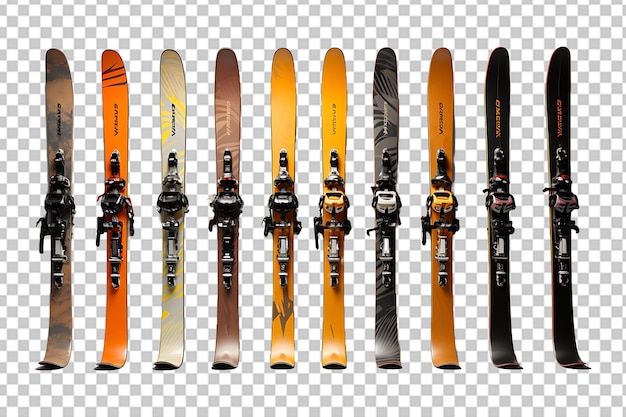 PSD poles skis isolated on transparent background