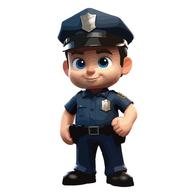 PSD police cartoon 3d animation illustration design drawing