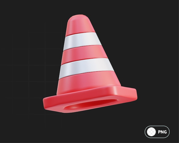 Police traffic cone 3D Illustration