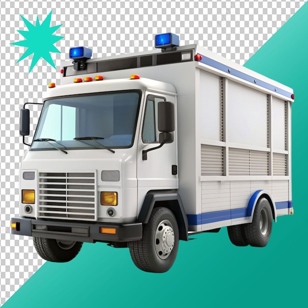 police truck isolated on transparent background