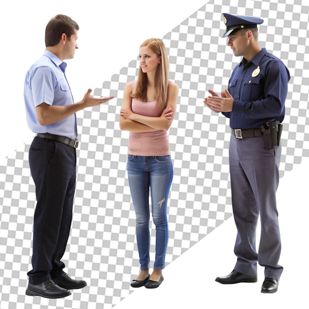 PSD policeman with crossed arms against transparent backdrop