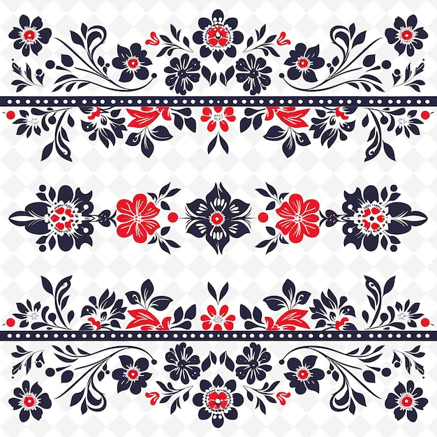 PSD polish pottery with traditional folk patterns borderlines de png unique stylized motifs designs