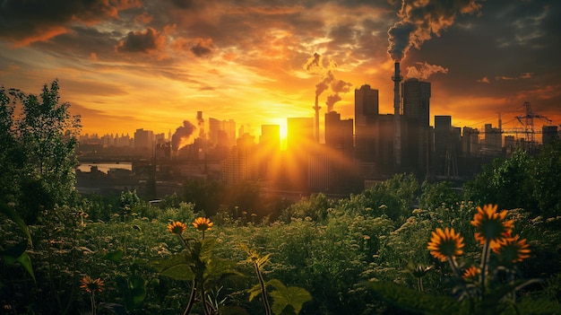 Polluted concept Earth day concept wallpaper