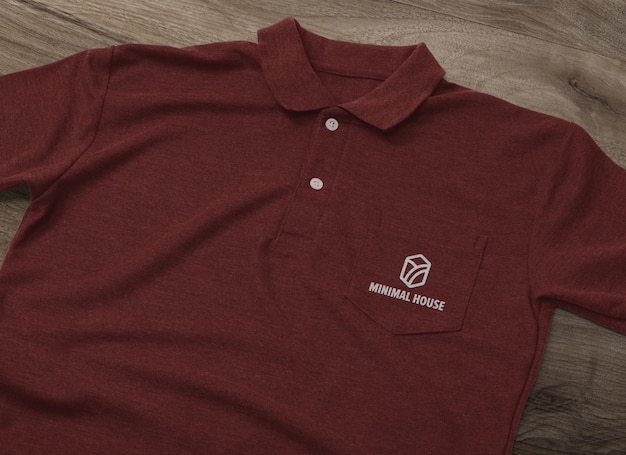 Polo shirt mockup design with pocket