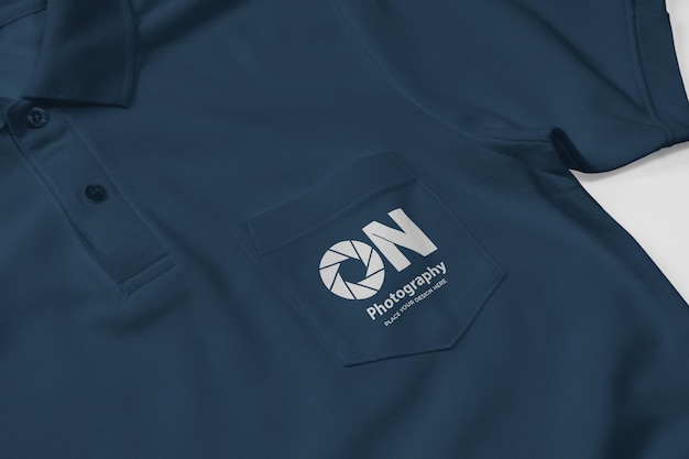 Polo shirt mockup design with pocket