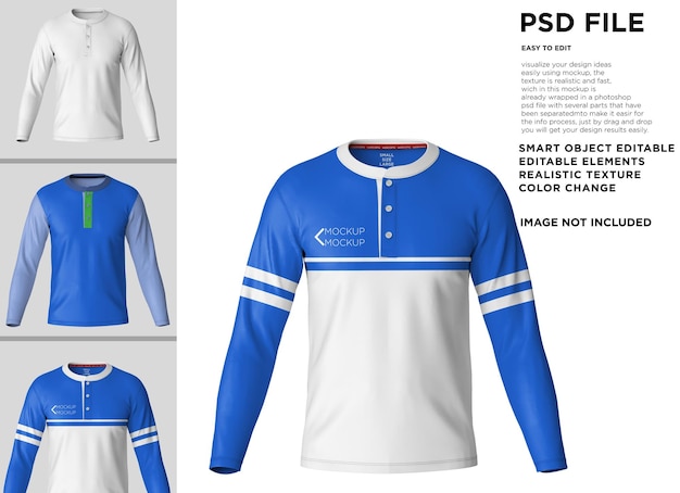 Polo T-Shirt Long Sleeve Mockup