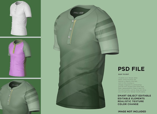 Polo T-Shirt Raglan U-Neck Short Mockup