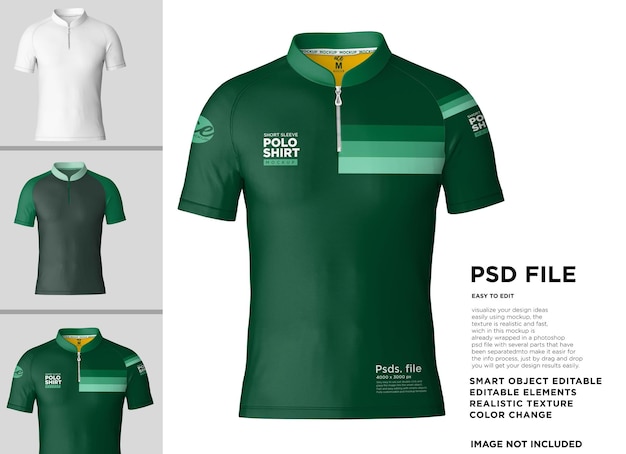 Polo T-Shirt Short V-Neck Mockup