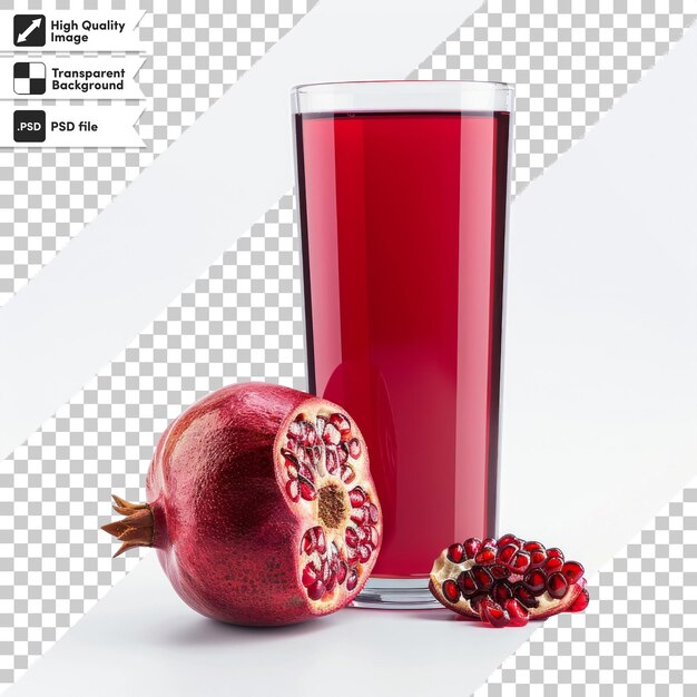 a pomegranate and a glass of red liquid with the words quot pomegranate quot on it