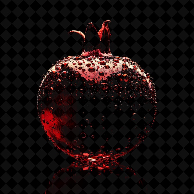 PSD pomegranate oil burst from the side with o png creative neon effect y2k collections