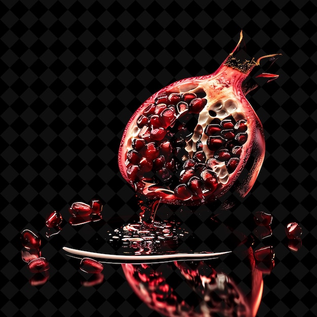 Pomegranate Oil Burst From the Side With O PNG Creative Neon Effect Y2K Collections