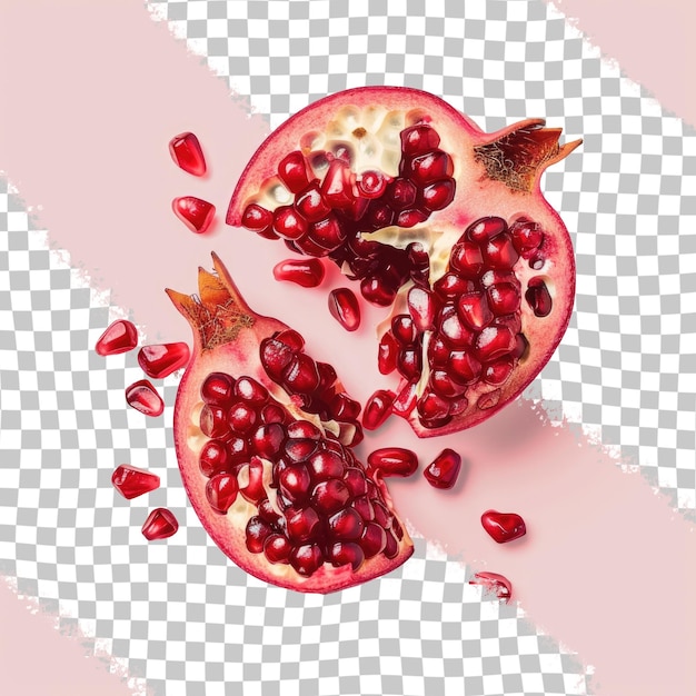 PSD a pomegranate with seeds and a cross section