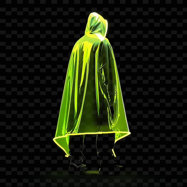 PSD poncho with a covering design made with frosted vinyl glowin png unique neon fashion clothing