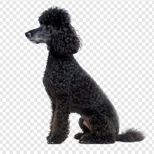 PSD poodles side view full body isolate on transparency background psd