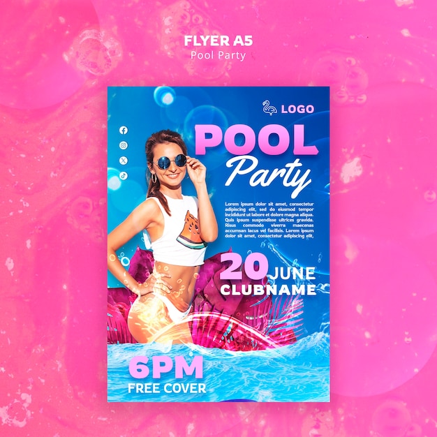 Pool party template design