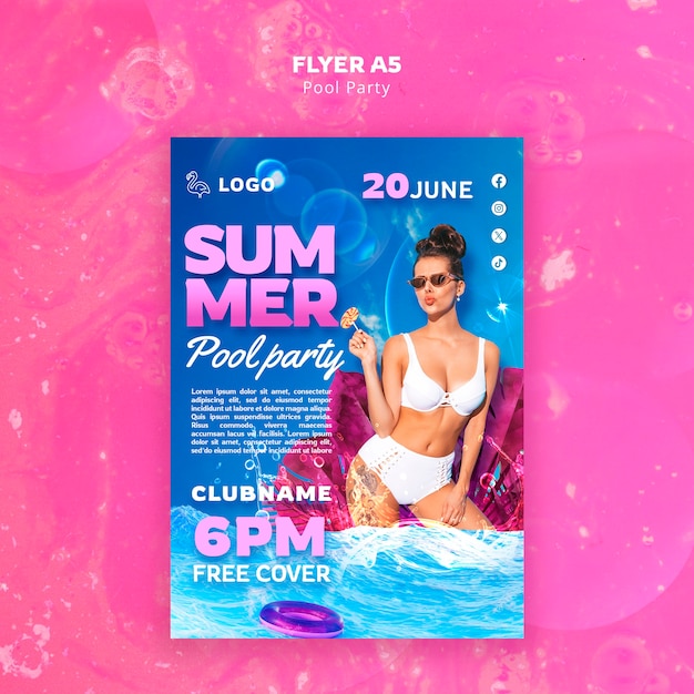 Pool party template design