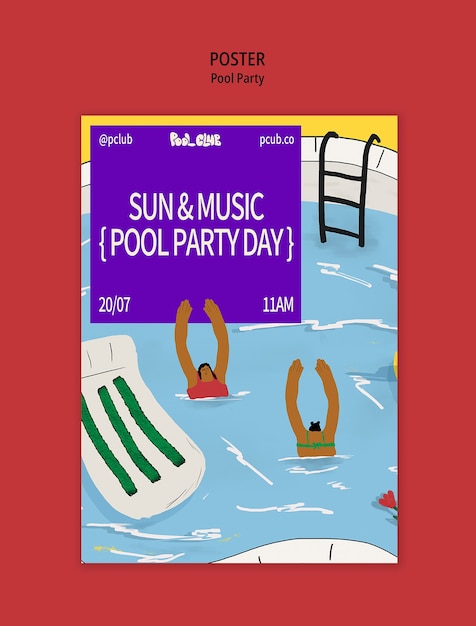 Pool party template design