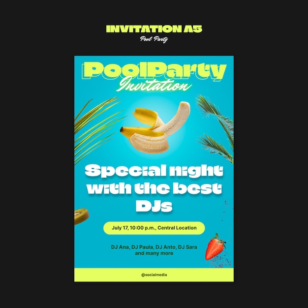 PSD pool party template design