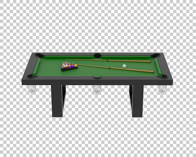 Pool table isolated on transparent background 3d rendering illustration