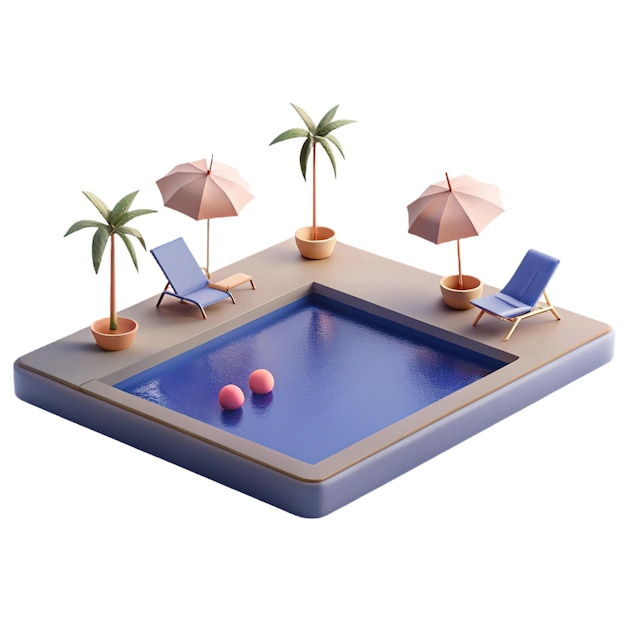 a pool with a pool and palm trees on the bottom