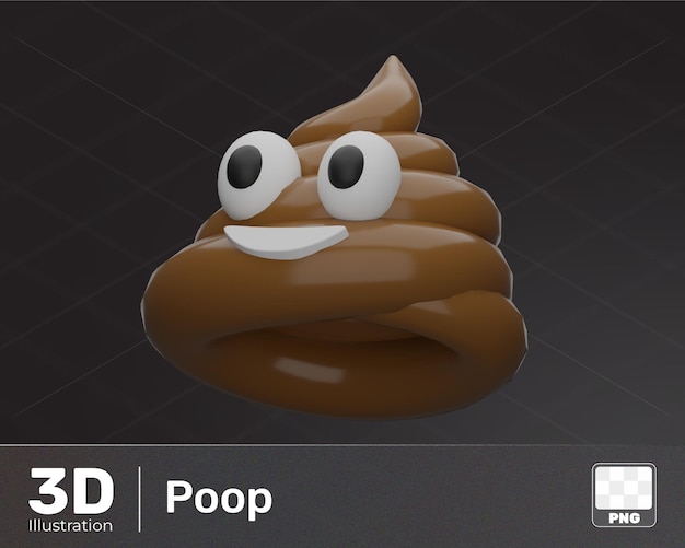 PSD poop 3d emoji illustration