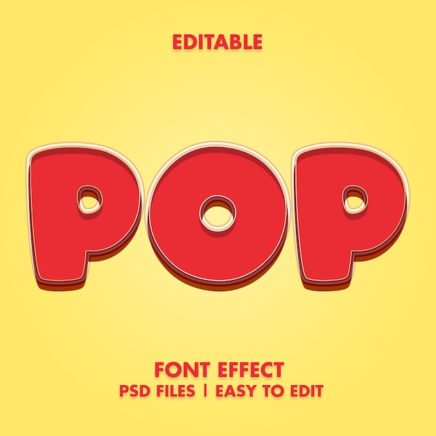 Pop 3d text style effect mockup