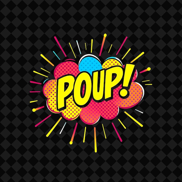 Pop Art Cloud Popping With Bold Colors Comic Book Patterns and Retro Dots Vibrant Neon Hues of Pri