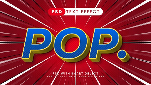 Pop art text effect editable retro and vintage text style