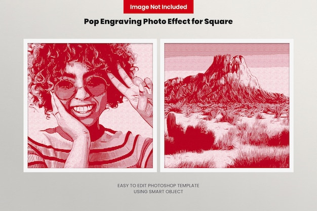 Pop Engraving Photo Effect for Square