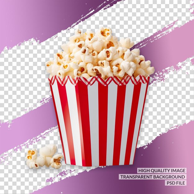 popcorn 3D PNG clipart transparent isolated background