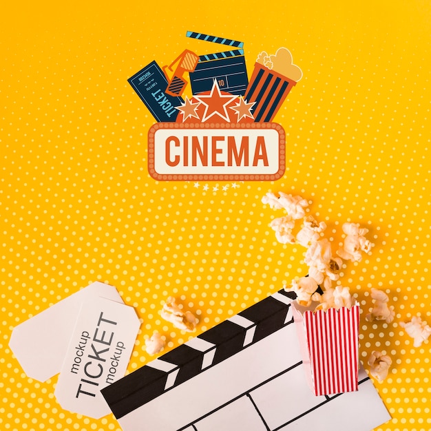 Popcorn and cinema mock-up