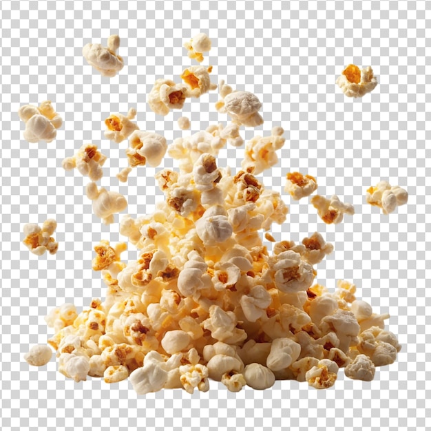 Popcorn flying Isolated on white background